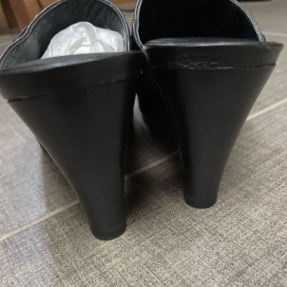 Icon shara twelve women Art Print leather heeled mule Nib 8 - Picture 7 of 9